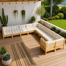 Compact and Sturdy 10 Piece Modular Lounge Set