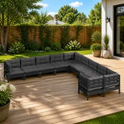 10-Piece Outdoor Lounge Set: Durable and Comfortable