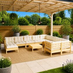 Compact and Versatile 11 Piece Garden Lounge Set