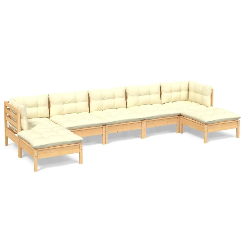 Garden Lounge Set 7 Piece Outdoor Patio Furniture with Cushions Modular