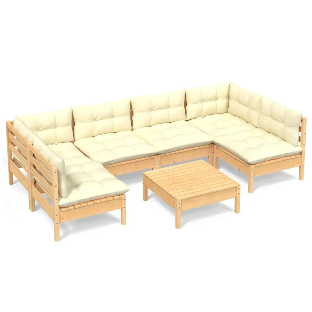 Garden Lounge Set 7 Piece Outdoor Patio Furniture with Cushions Modular Seating