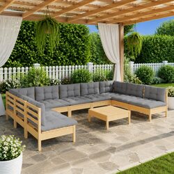 Concise 10-Piece Garden Lounge Set for Outdoor Comfort