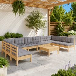 11 Piece Garden Lounge Set: Concise Comfort and Style