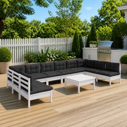Concise 11 Piece Garden Lounge Set with Modular Design