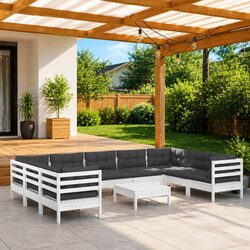 Compact and Stylish 10-Piece Outdoor Lounge Set
