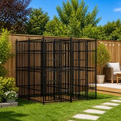Compact and Durable Outdoor Steel Dog Pen