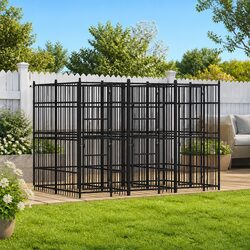 Dog Kennel Outdoor Run Steel Exercise Pen Enclosure Durable Heavy Duty Play Area