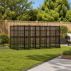 Outdoor Dog Kennel Steel Exercise Pen in Black