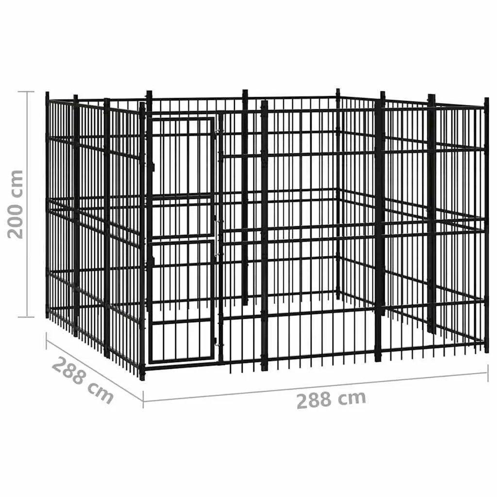 Dog Kennel Black Large Outdoor Steel Exercise Pen Play Enclosure