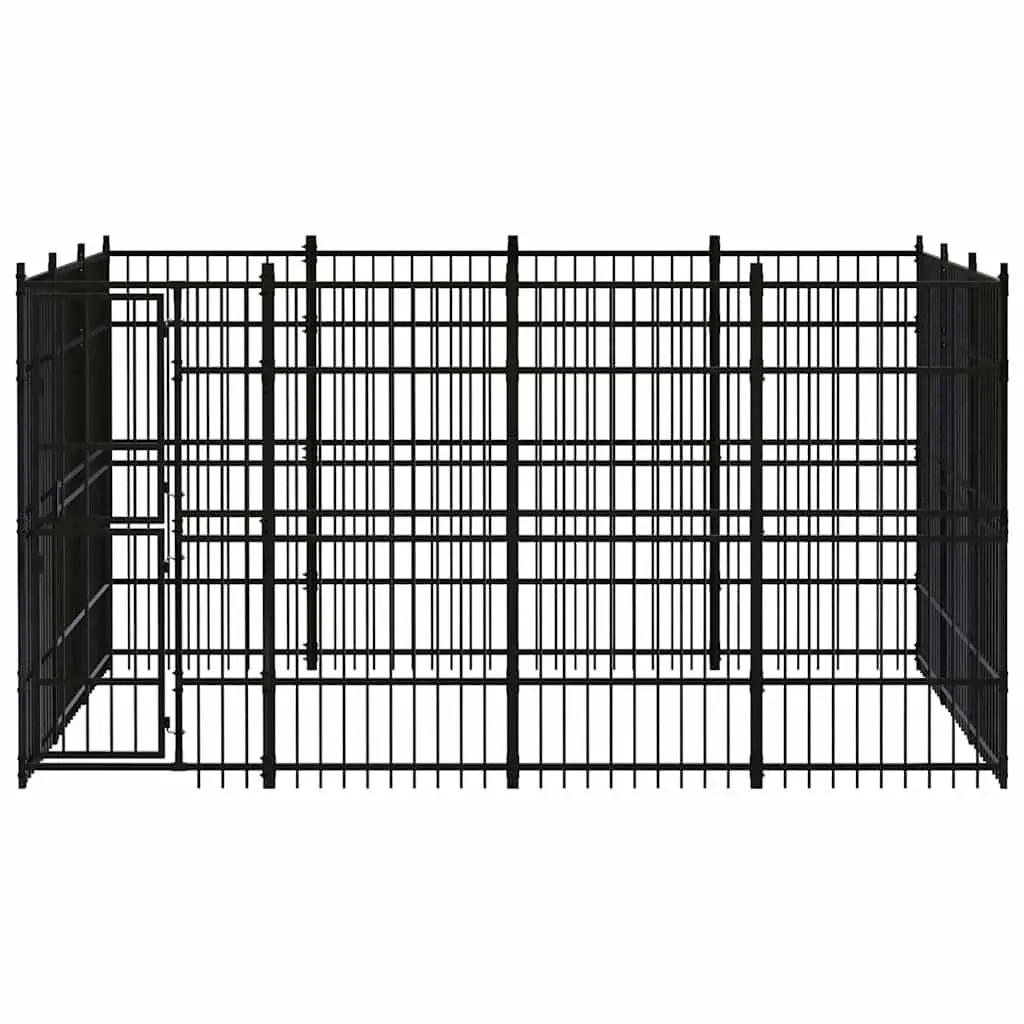 Dog Kennel Black Large Steel Run Exercise Enclosure Play Pen
