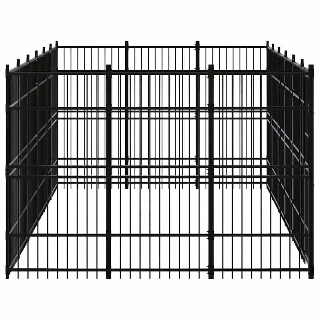 Dog Kennel Black Large Steel Outdoor Enclosure Exercise Run Pen