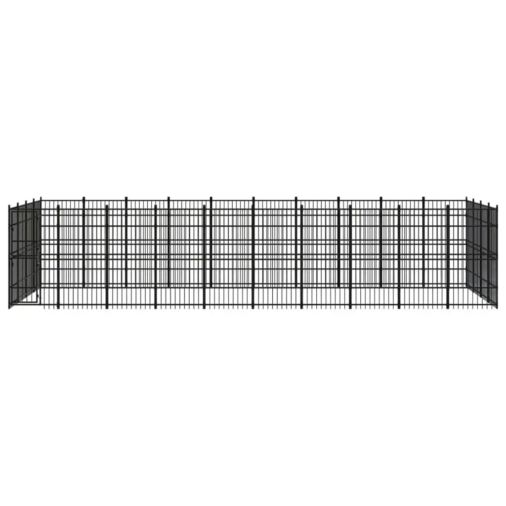 Dog Kennel Black Large Steel Exercise Enclosure Secure Ventilated