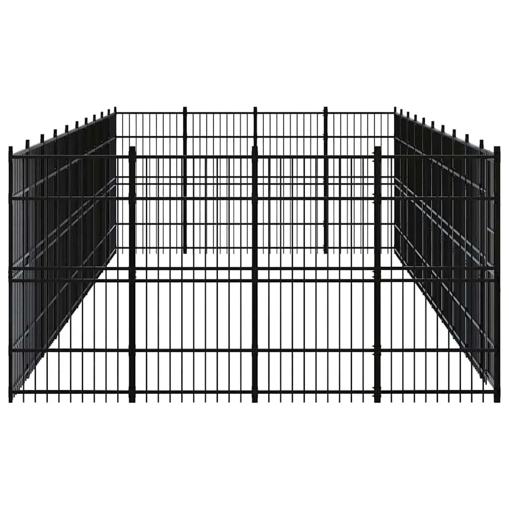 Dog Kennel Black Large Steel Exercise Enclosure Secure Ventilated