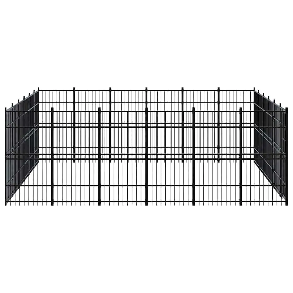 Dog Kennel Black Large Steel Outdoor Run Exercise Enclosure Secure Lockable