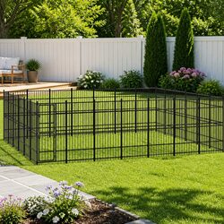 Dog Kennel Steel Run Enclosure Exercise Pen Outdoor Playpen Secure Lockable