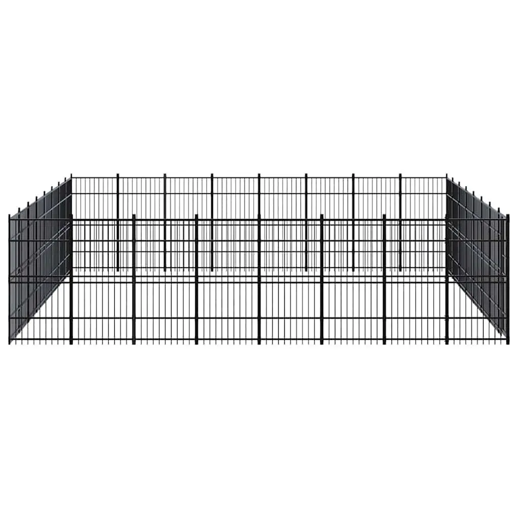 Dog Kennel Black Large Steel Exercise Run Enclosure Secure Lockable Door