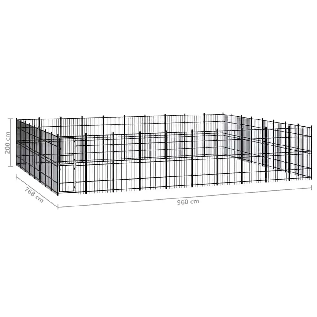 Dog Kennel Black Large Steel Outdoor Exercise Enclosure Play Pen Run
