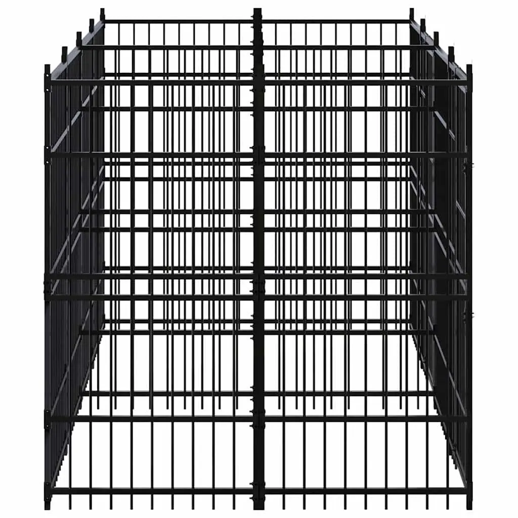 Dog Kennel Black Steel Outdoor Run Exercise Pen Safety Barrier