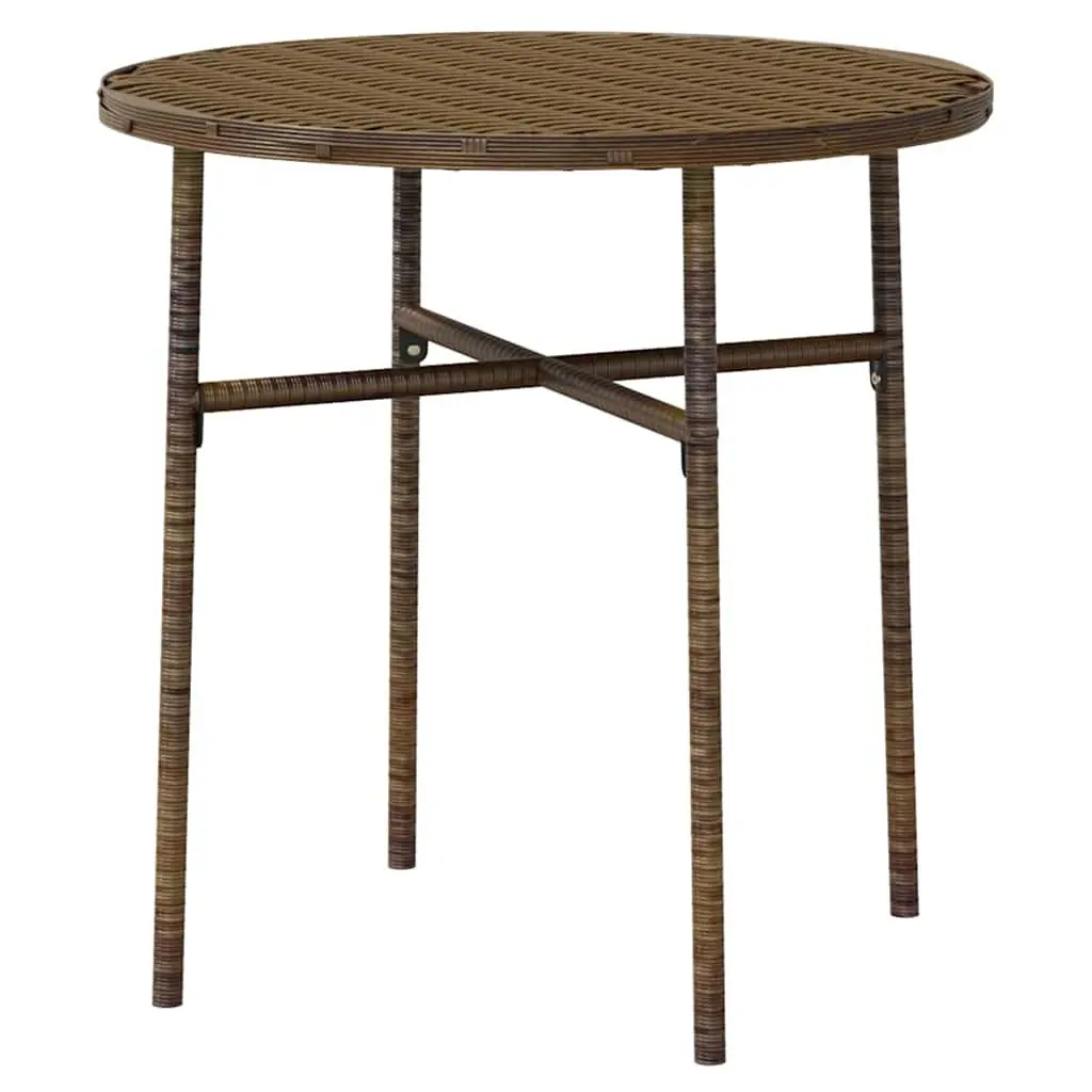 3 Piece Outdoor Dining Set Brown PE Rattan Table Chairs Ergonomic Comfort
