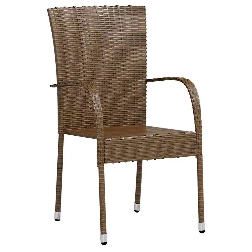 Garden Dining Set Brown 3 Piece Outdoor Patio Furniture Poly Rattan Table Chairs