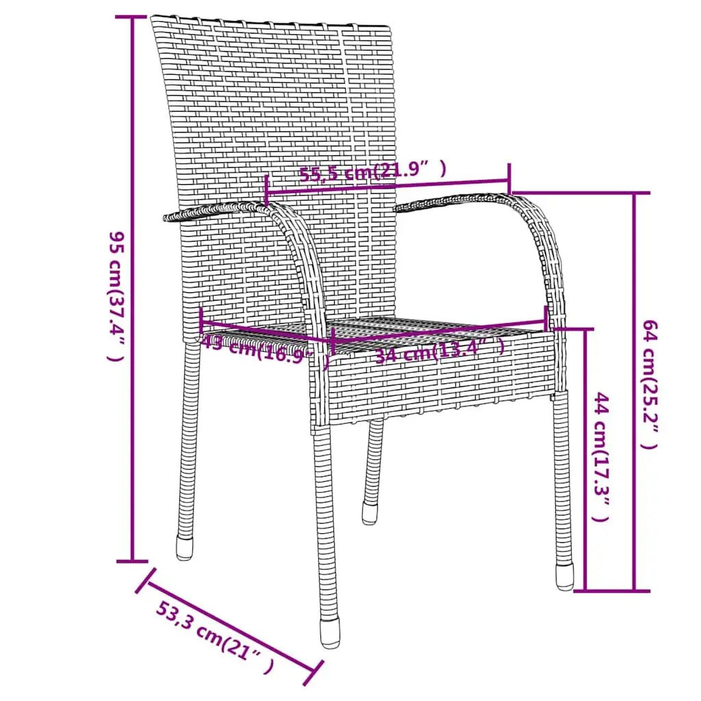 Garden Dining Set Brown 3 Piece Outdoor Patio Furniture Poly Rattan Table Chairs