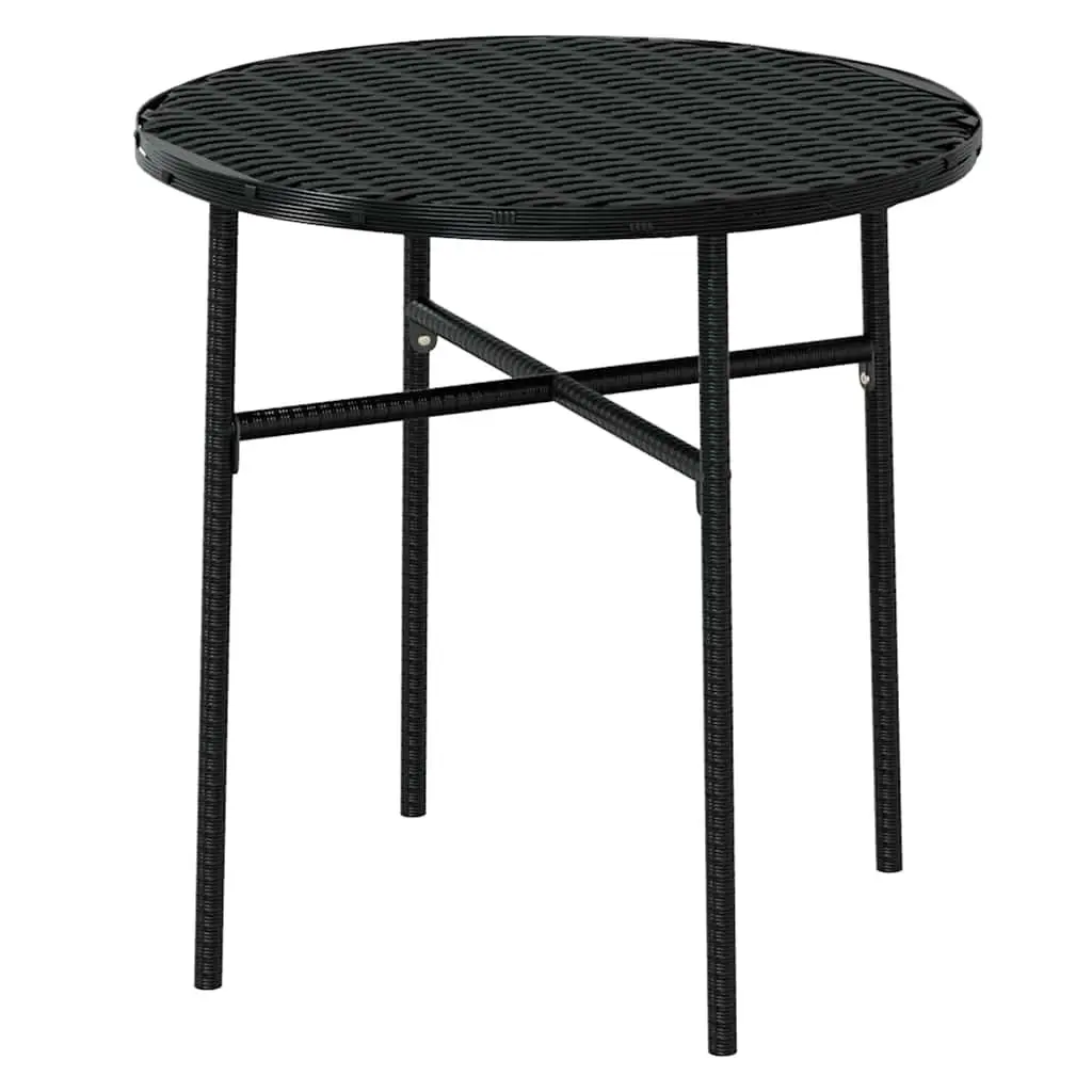 Garden Dining Set Black 3 Piece Outdoor Furniture Poly Rattan Table Chairs