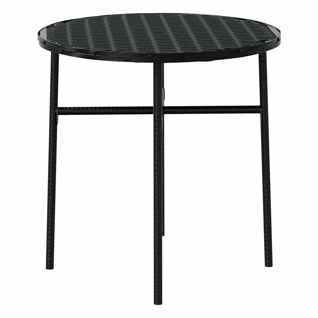 Garden Dining Set Black 3 Piece Outdoor Furniture Poly Rattan Table Chairs
