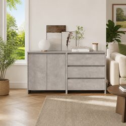 2 Piece Grey Sideboard Set
