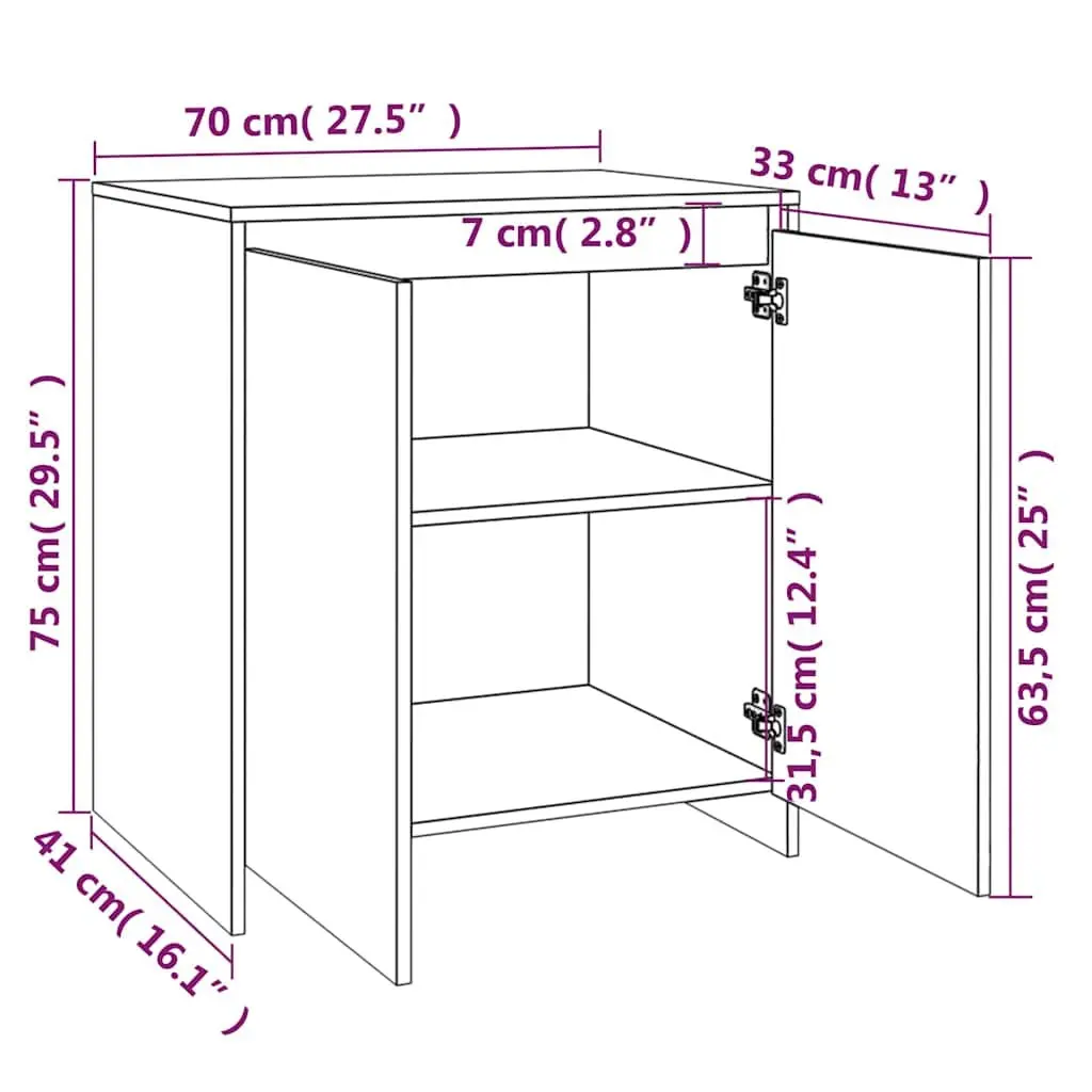 2 Piece Sideboard Grey Modern Cabinet Storage