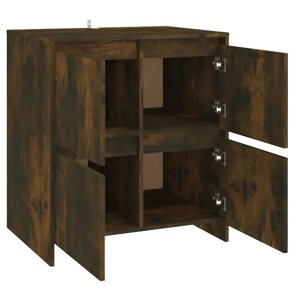 Sideboards Brown 2 Piece Storage Cabinet with Doors Engineered Wood Furniture
