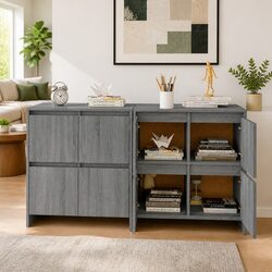 Compact Grey Sideboards for Your Space - 70x41x75 cm (Set of 2)