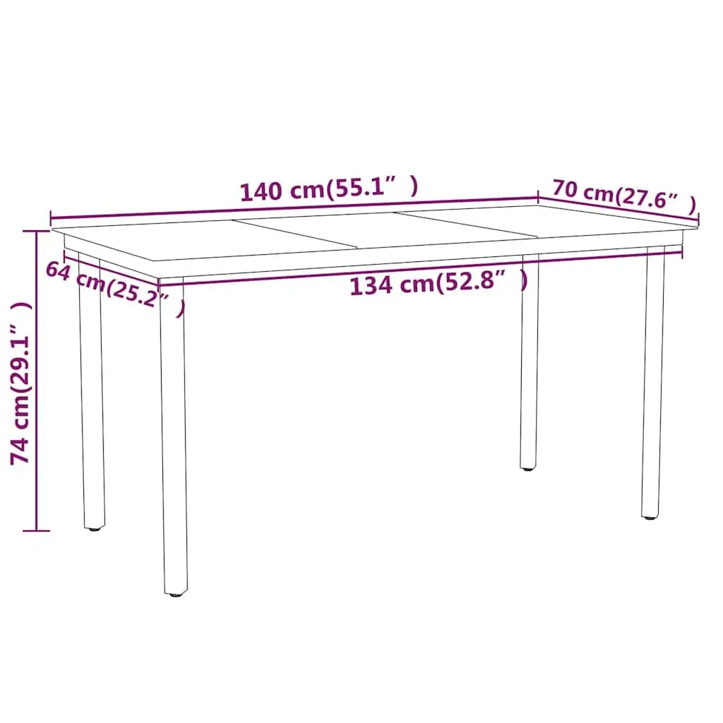 7 Piece Garden Dining Set Outdoor Furniture Steel Glass Table Rattan Chairs