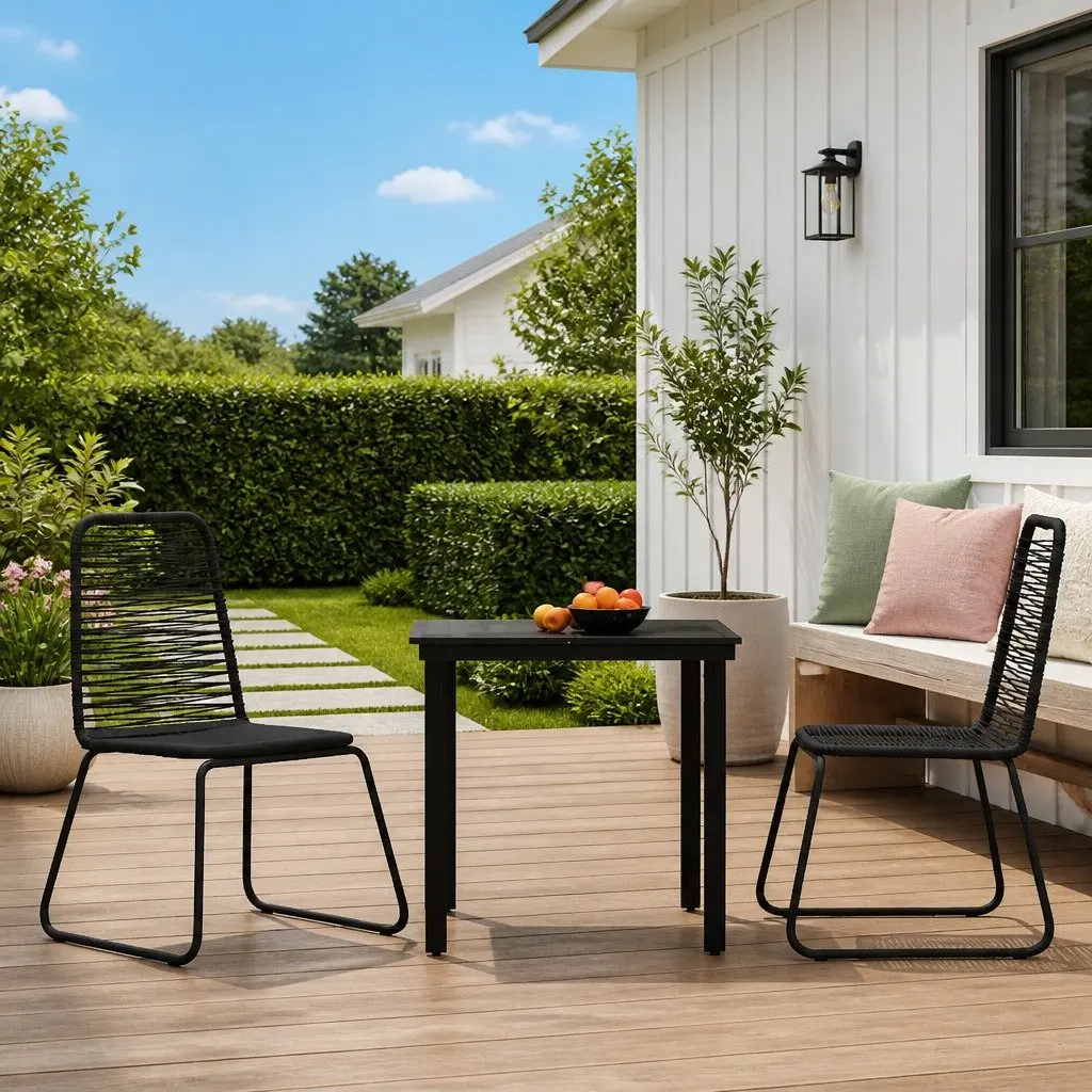Black Glass Garden Dining Set