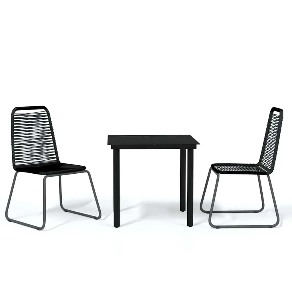 Black Glass Garden Dining Set