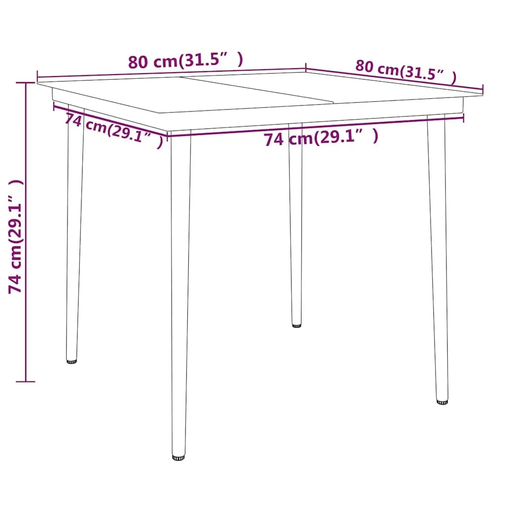 Garden Dining Set Black 3 Piece Outdoor Furniture Glass Table Rattan Chairs