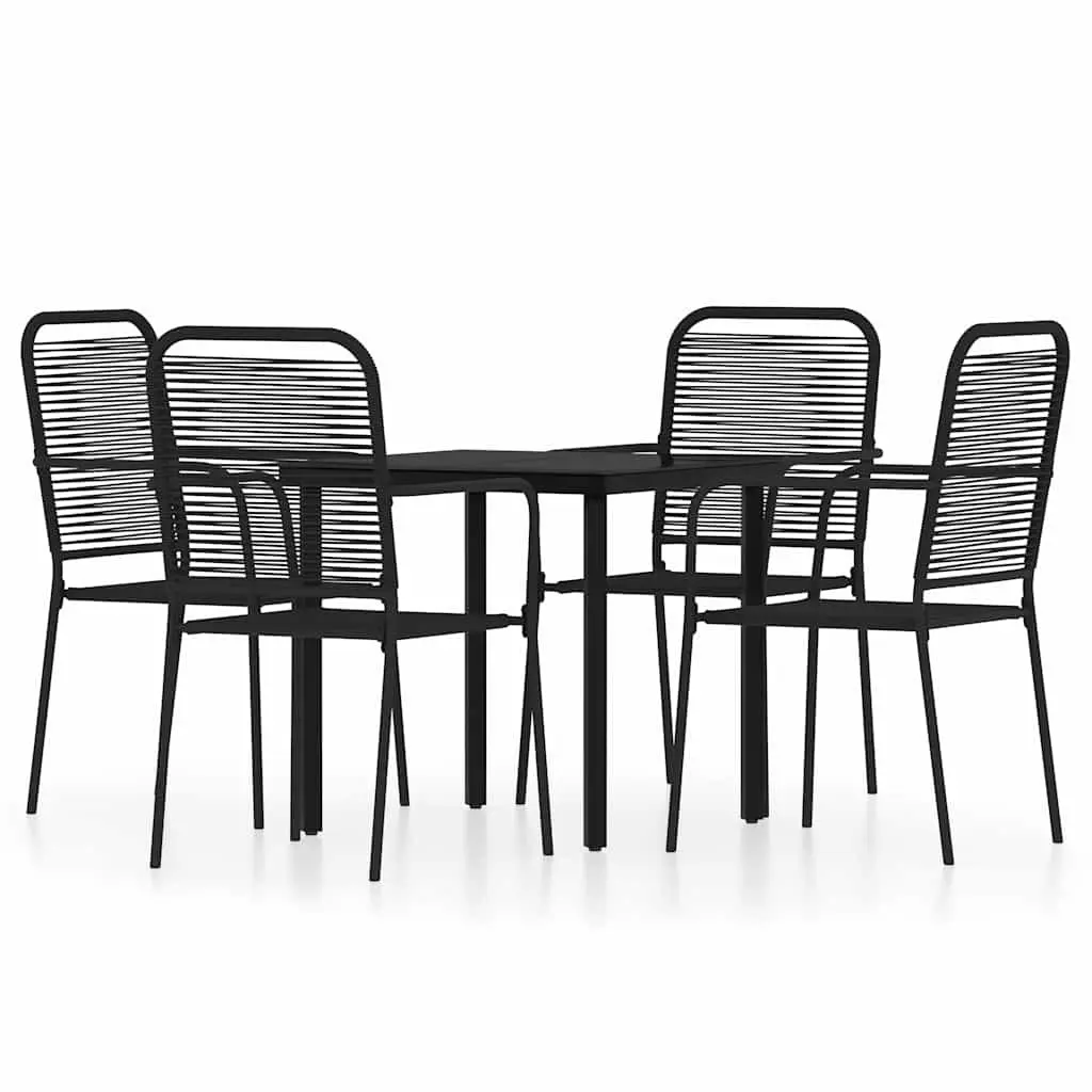Outdoor Dining Set 5 Piece Garden Furniture Black Patio Table Chairs