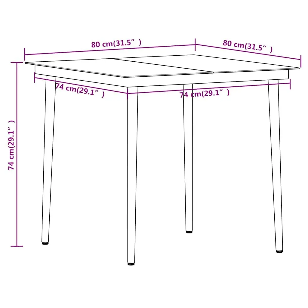 5 Piece Garden Dining Set Black Steel Frame Glass Table Twined Cotton Rope Chairs