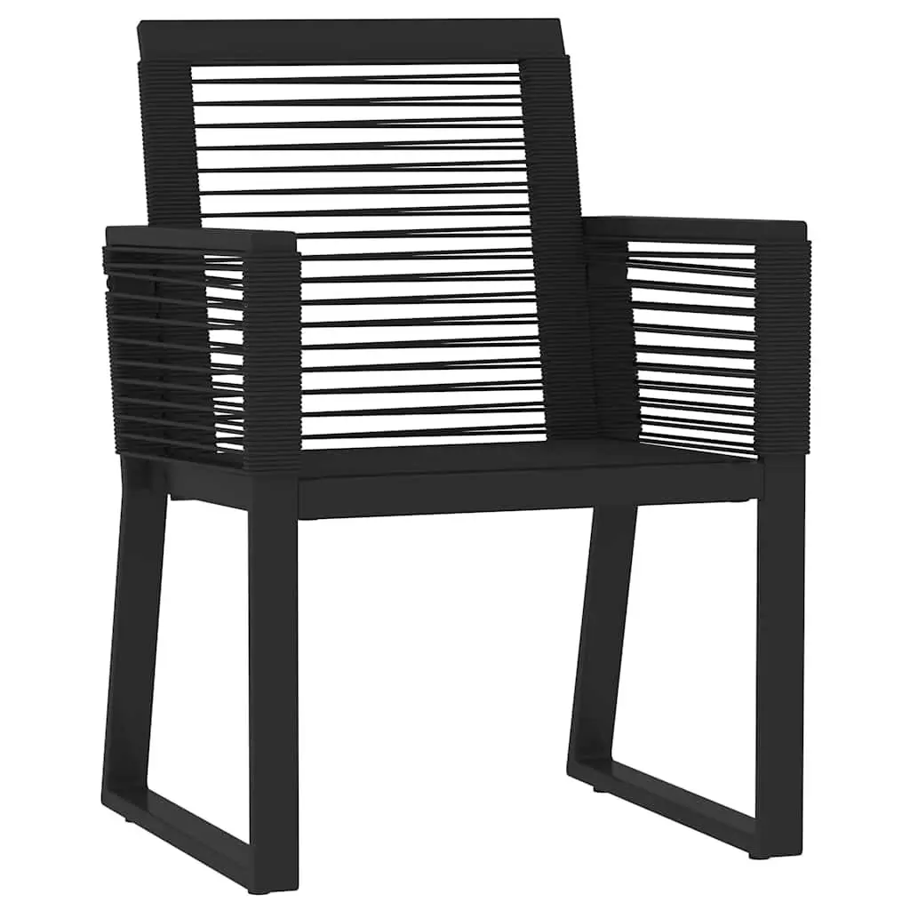 5 Piece Black Garden Dining Set Outdoor Furniture Steel Frame Glass Table Chairs