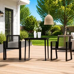 Compact and Stylish Black Outdoor Dining Set