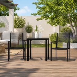 Compact Black 3 Piece Garden Dining Set for Outdoor Spaces