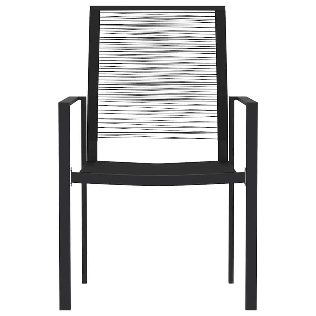 Garden Dining Set 5 Piece Black Patio Furniture Table Chairs Outdoor