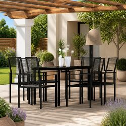 Compact and Durable 7 Piece Outdoor Dining Set