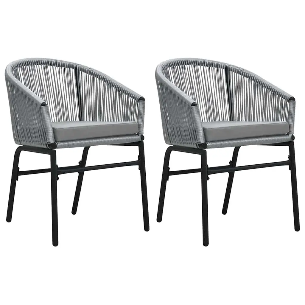 3 Piece Garden Dining Set Grey Outdoor Patio Furniture Steel Glass Table Chairs