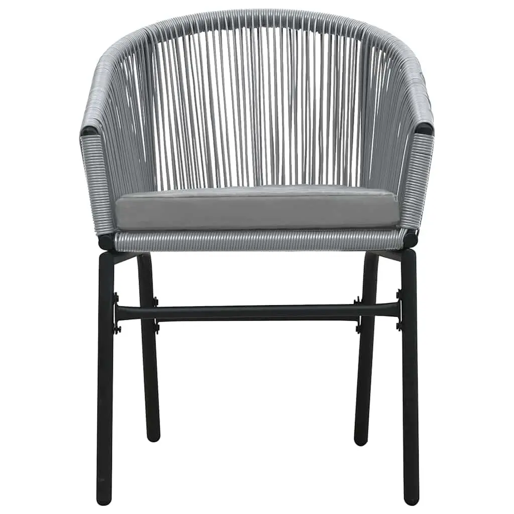 Garden Dining Set Grey 7 Piece Outdoor Furniture Glass Table Rattan Chairs