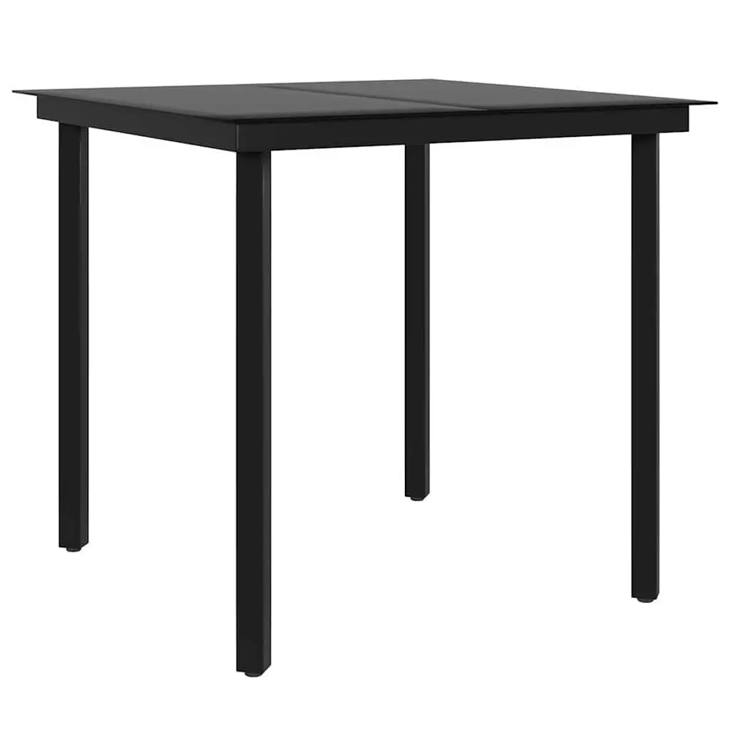 Garden Dining Set 5 Piece Outdoor Furniture Table Chairs Cushions Brown Black