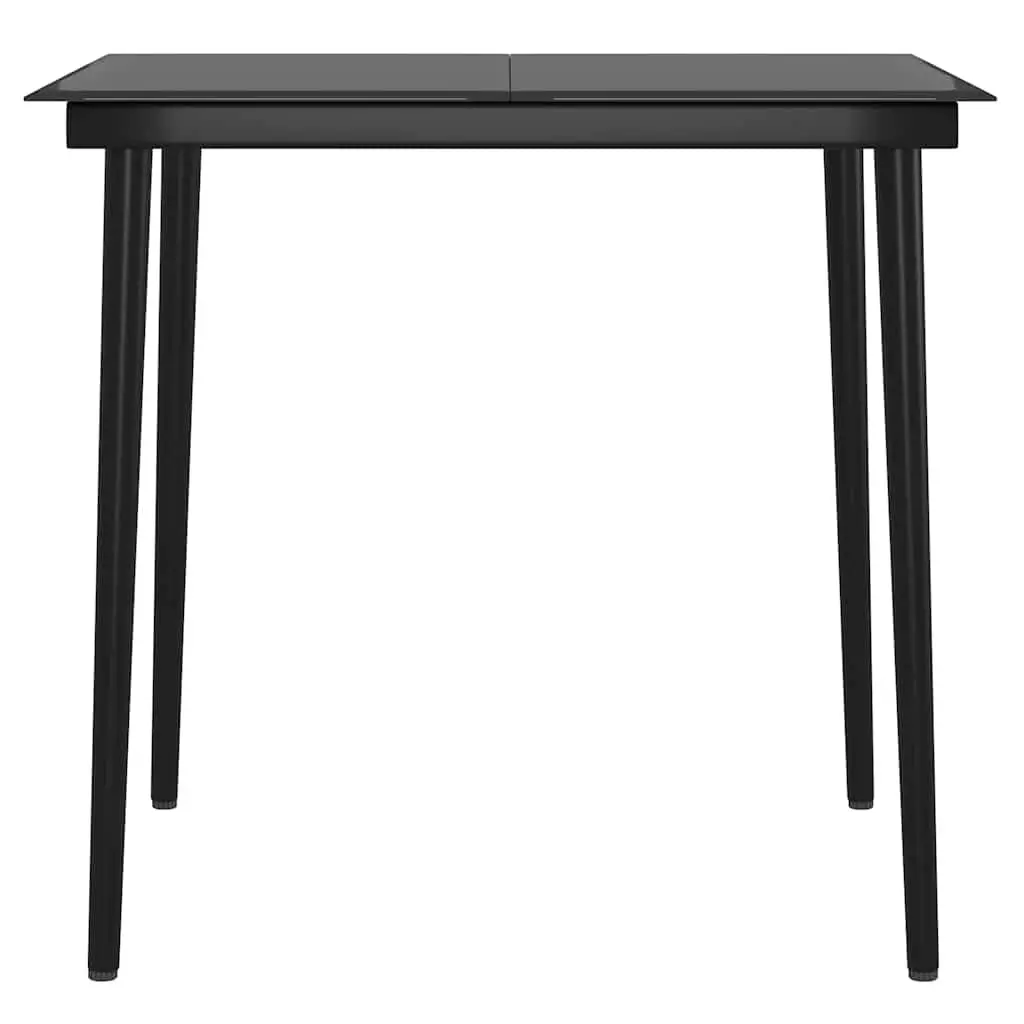 Garden Dining Set 3 Piece Outdoor Furniture Table Chairs Black Patio Seating