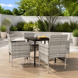 Compact 5 Piece Dining Set for Outdoor Gatherings