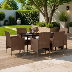 Compact 7 Piece Garden Dining Set for Outdoor Dining