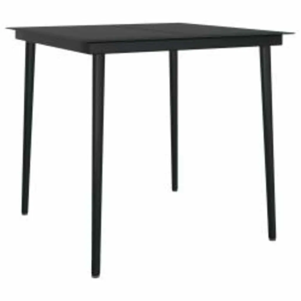 Garden Dining Set Black 5 Piece Outdoor Furniture Table Chairs Cushions