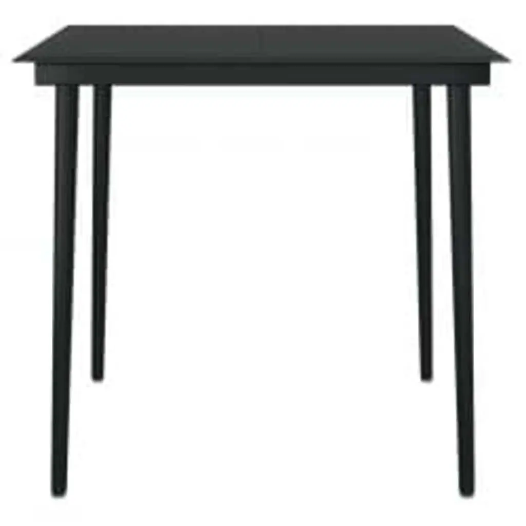 Garden Dining Set Black 5 Piece Outdoor Furniture Table Chairs Cushions